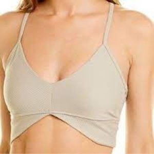 NWT Good American Angled Rib Crop Top in Summer Sand - Size 6/4XL